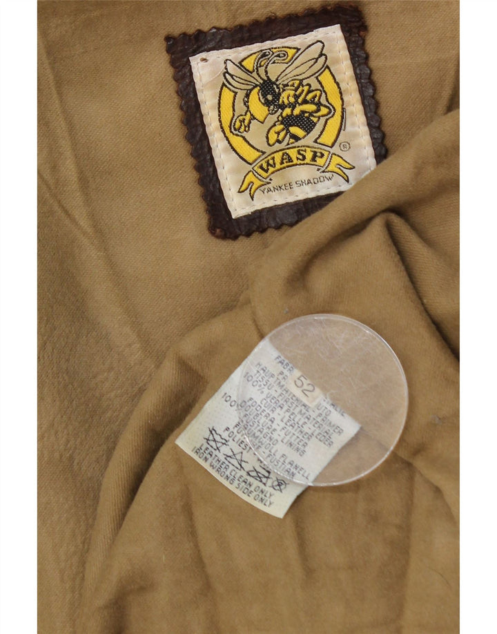 Męska kurtka skórzana VINTAGE IT 52 XL, brązowa skóra