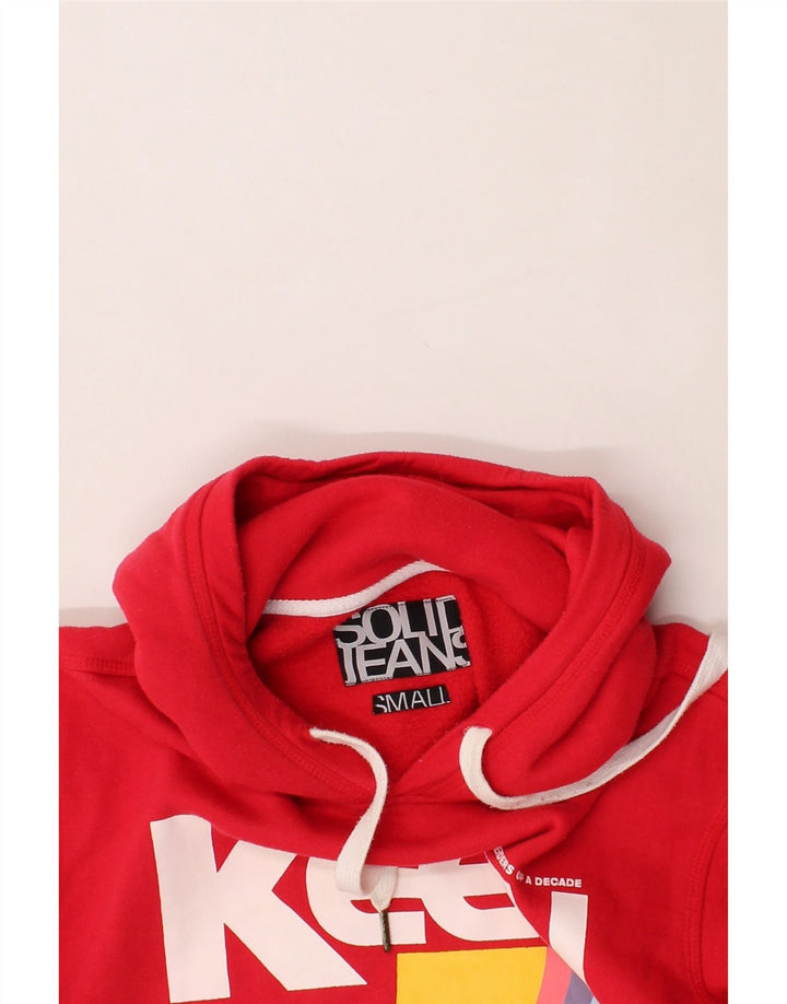 KEEN Mens Graphic Hoodie Jumper Small Red Cotton Vintage Keen and Second-Hand Keen from Messina Hembry 