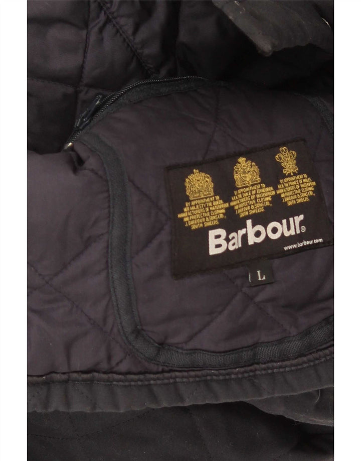 Męska pikowana kurtka Barbour UK 40, duża, granatowa