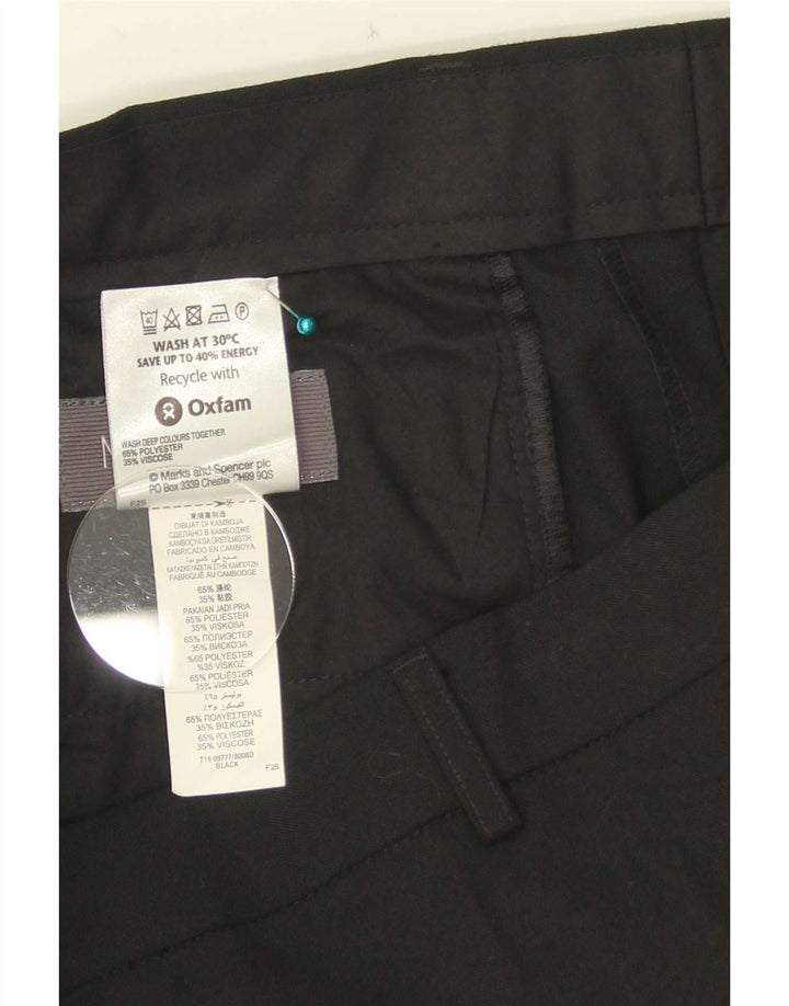 Marks & Spencer Męskie proste spodnie garniturowe W36 L33 Czarny poliester