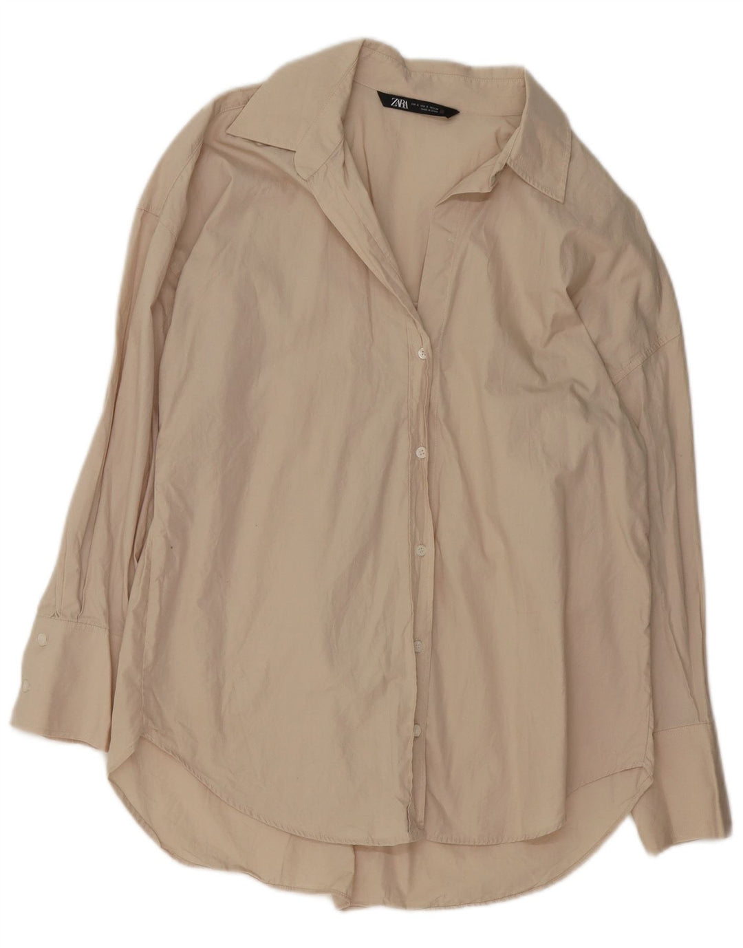Damska bluzka koszulowa oversize Zara UK 10 Small Beżowa