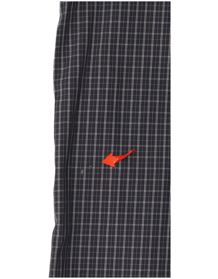 EDDIE BAUER Męska koszula o swobodnym kroju, duża, granatowa, bawełniana w kratę