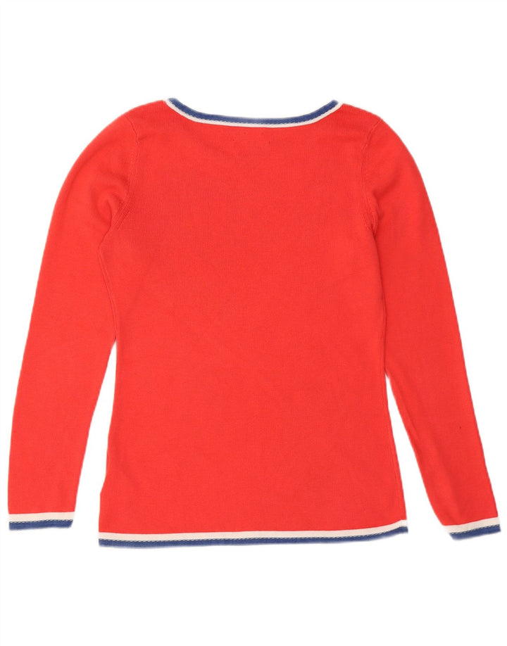 Damski top z długim rękawem Tommy Hilfiger UK 14, duży, czerwony, bawełniany