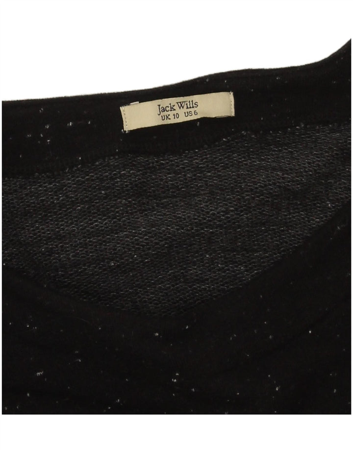 Damska oversize'owa sukienka sweterkowa Jack Wills UK 10, mała, czarna, nakrapiana