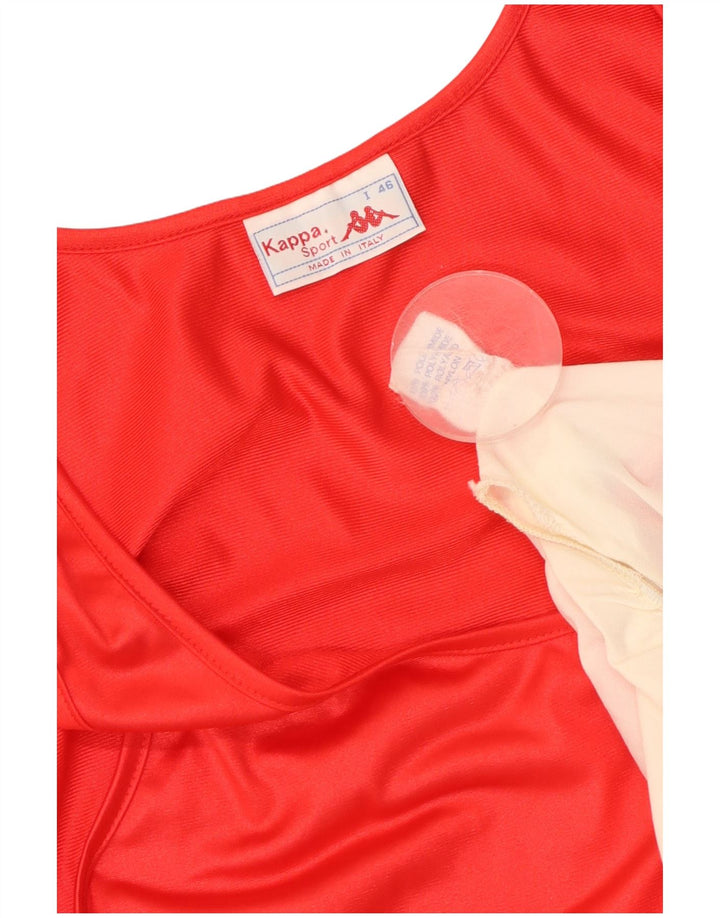 Dwuczęściowy damski zestaw graficzny Kappa IT 46, duży czerwony poliamid w blokach kolorów
