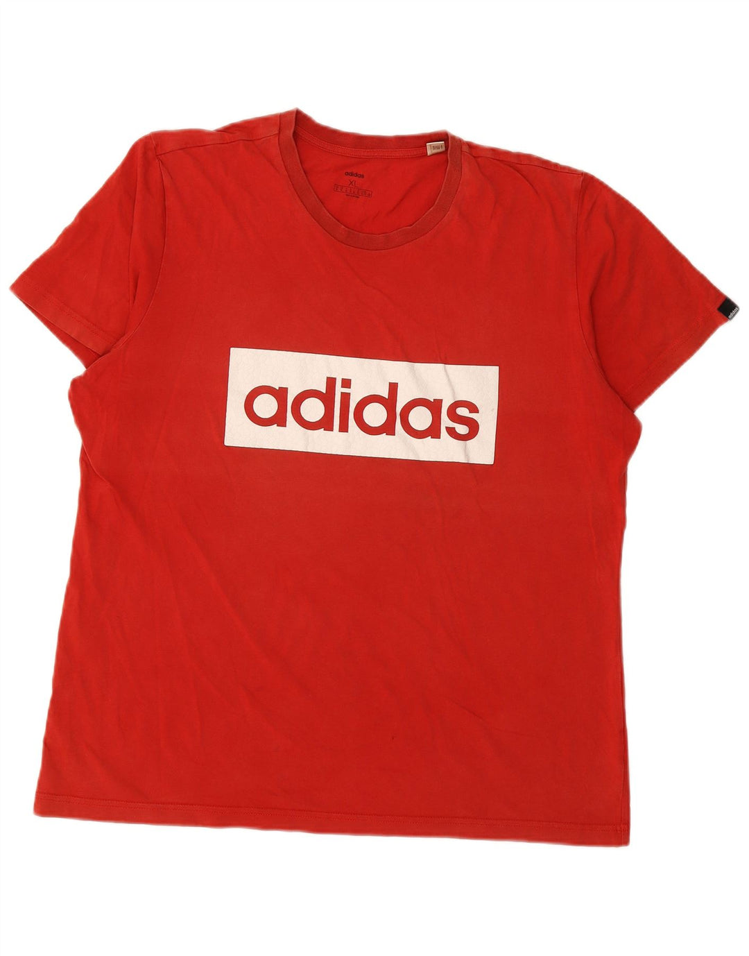 Męska koszulka z grafiką ADIDAS, XL, czerwona, bawełniana