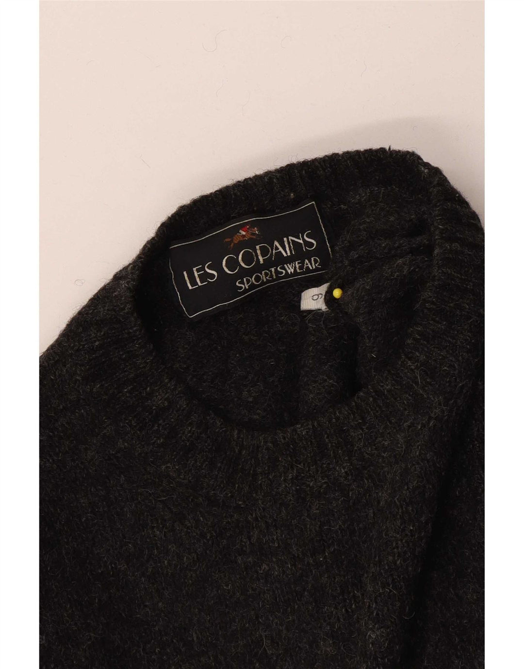 Męski sweter z okrągłym dekoltem Les Copains, duży, szary