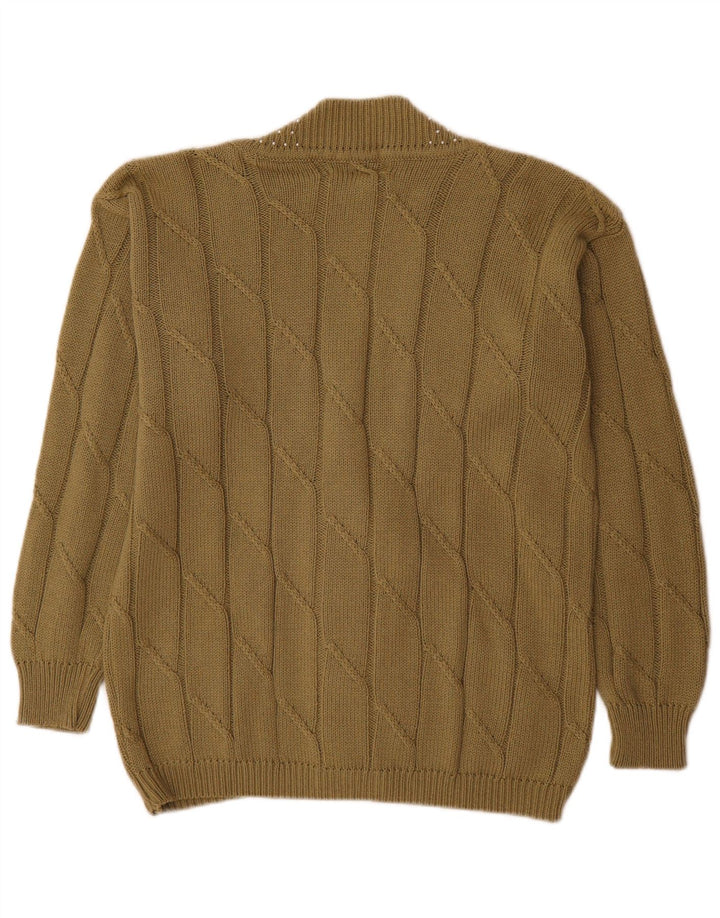 Sweter damski w stylu vintage, UK 14, średnia bawełna khaki