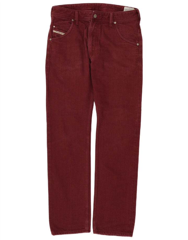 Diesel Męskie Krooley Regularne wąskie dżinsy W30 L30 Burgundowa bawełna