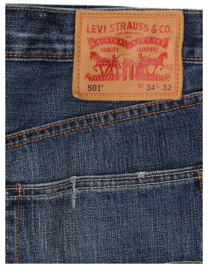 Męskie jeansy Levi's 501 Cropped W34 L25 Niebieskie