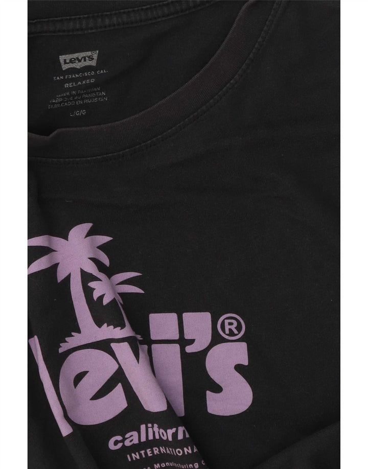 Męski T-shirt Levi's o swobodnym kroju z grafiką, duży, szary