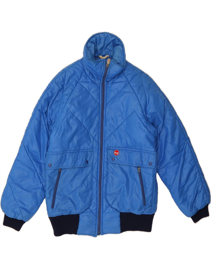 BRUNIK Mens Padded Jacket UK 38 Medium Blue Colourblock Polyamide Vintage Brunik and Second-Hand Brunik from Messina Hembry 