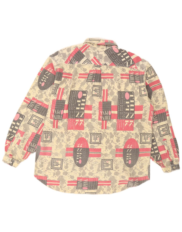 Think Pink Męska koszula flanelowa z grafiką XL, wielobarwna, geometryczna bawełna