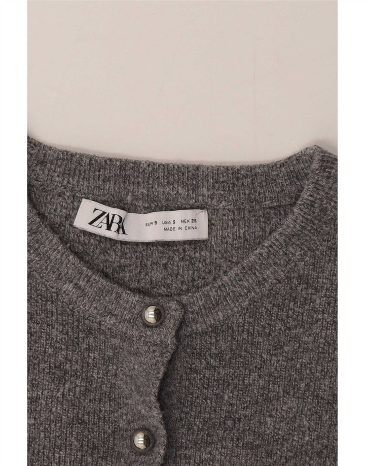 Sweter damski Zara Crop Cardigan UK 10 Small Grey