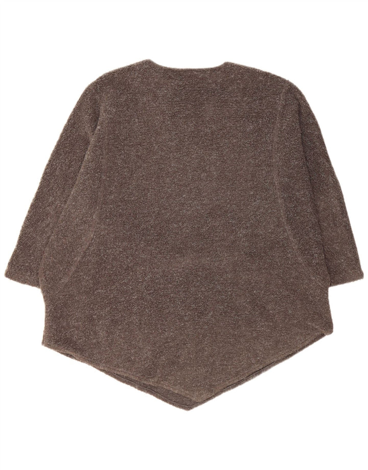 Damski sweter oversize VINTAGE z dekoltem w łódkę UK 14 Średni szary