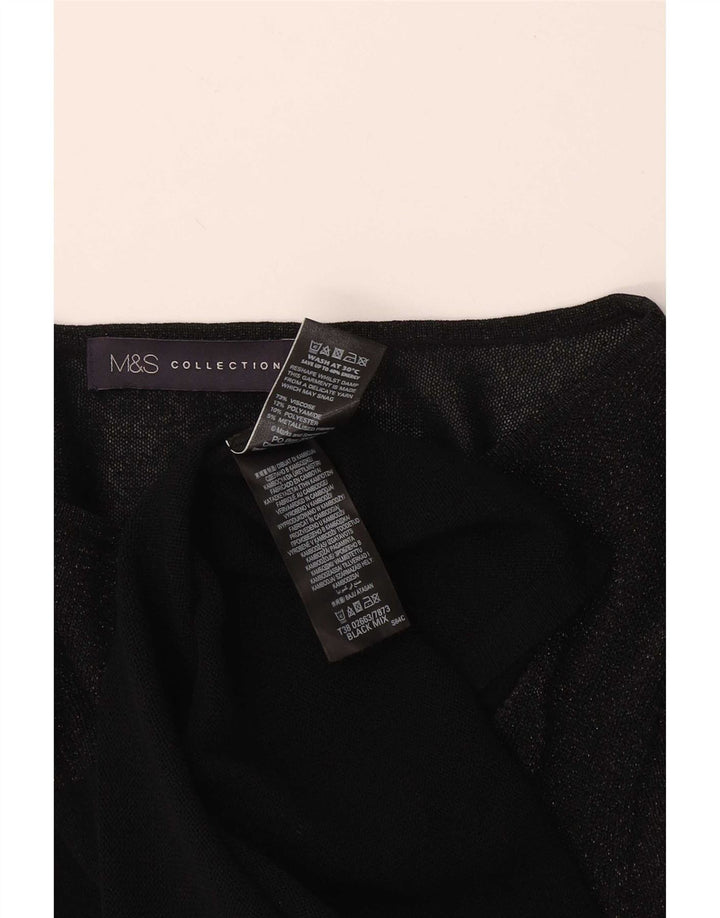 Marks & Spencer Damski top z długim rękawem, UK 18 XL, czarna wiskoza