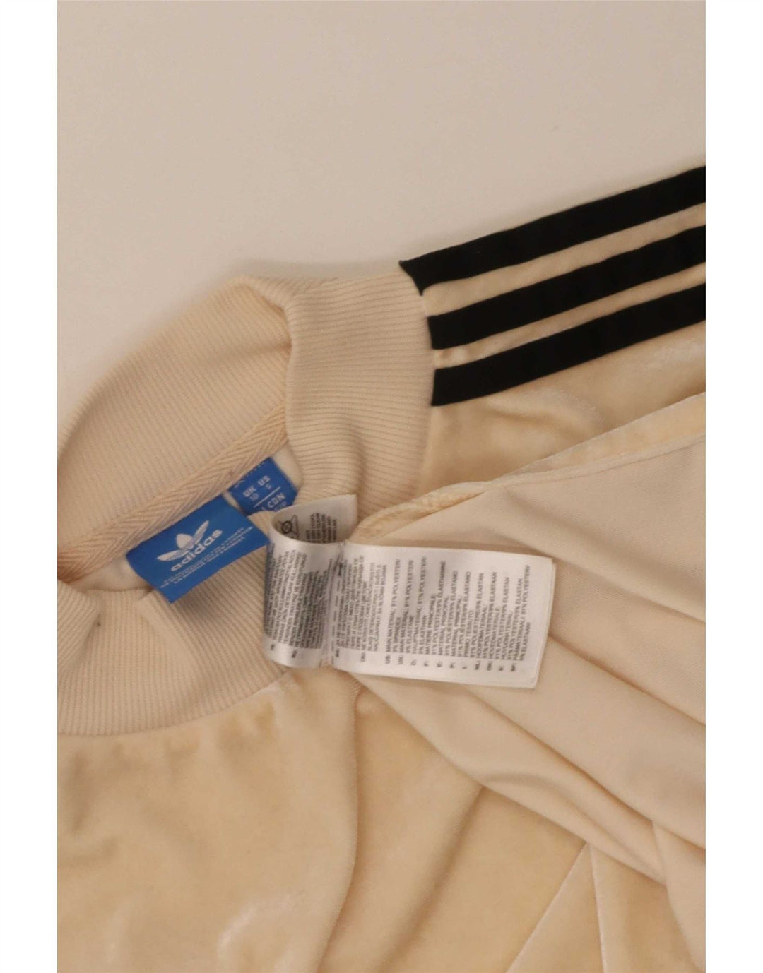 Damska koszulka welurowa Adidas Top UK 10 Small Beżowy Poliester