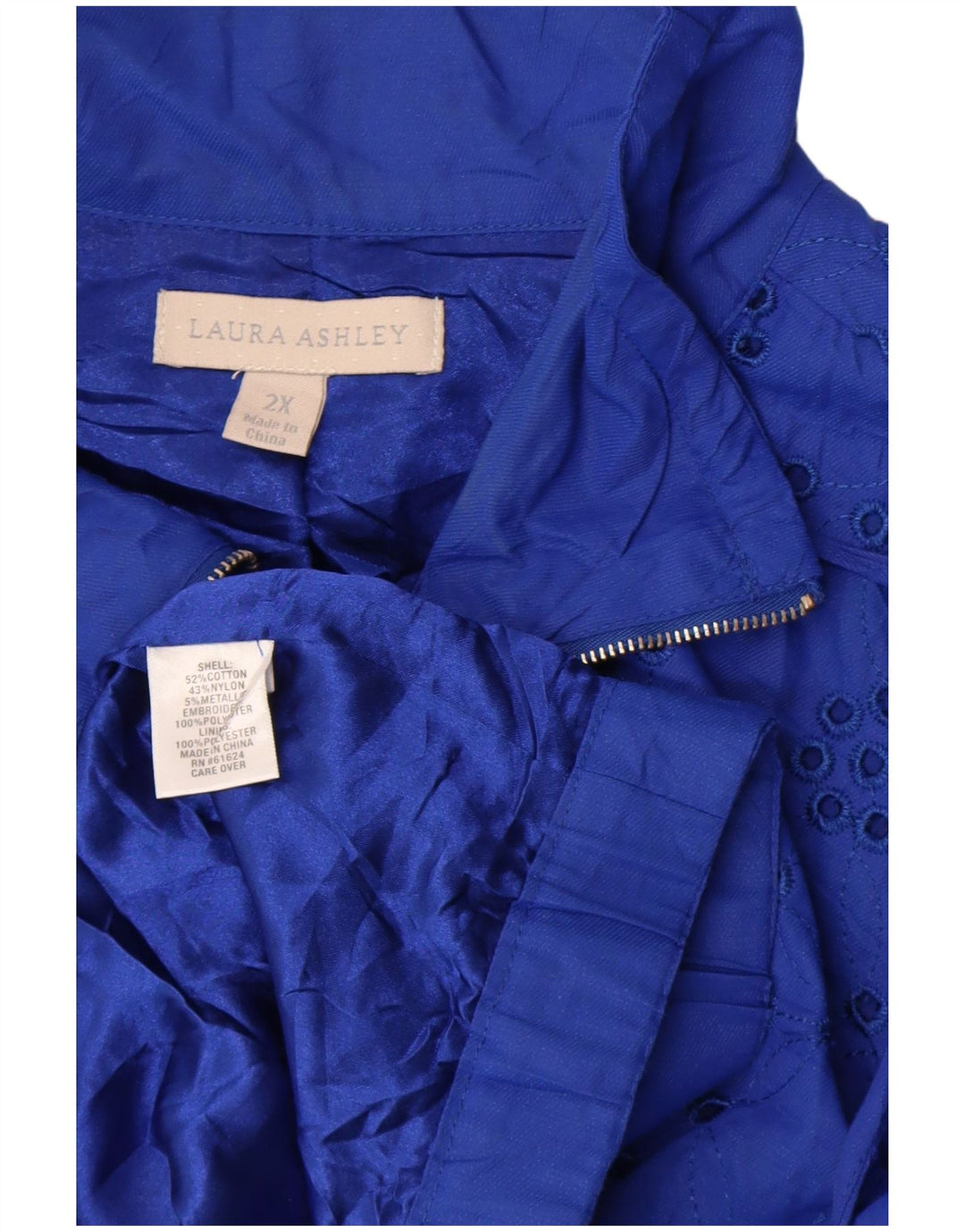 Damska kurtka bomberka Laura Ashley UK 20 2XL niebieska bawełna