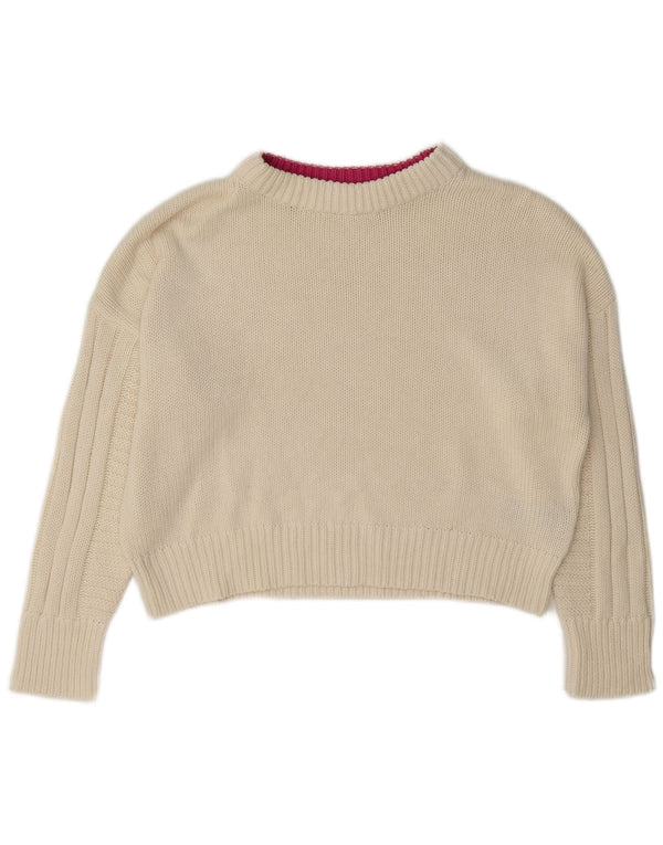 Topshop damski sweter o luźnym kroju z okrągłym dekoltem UK 12, średni złamanej bieli