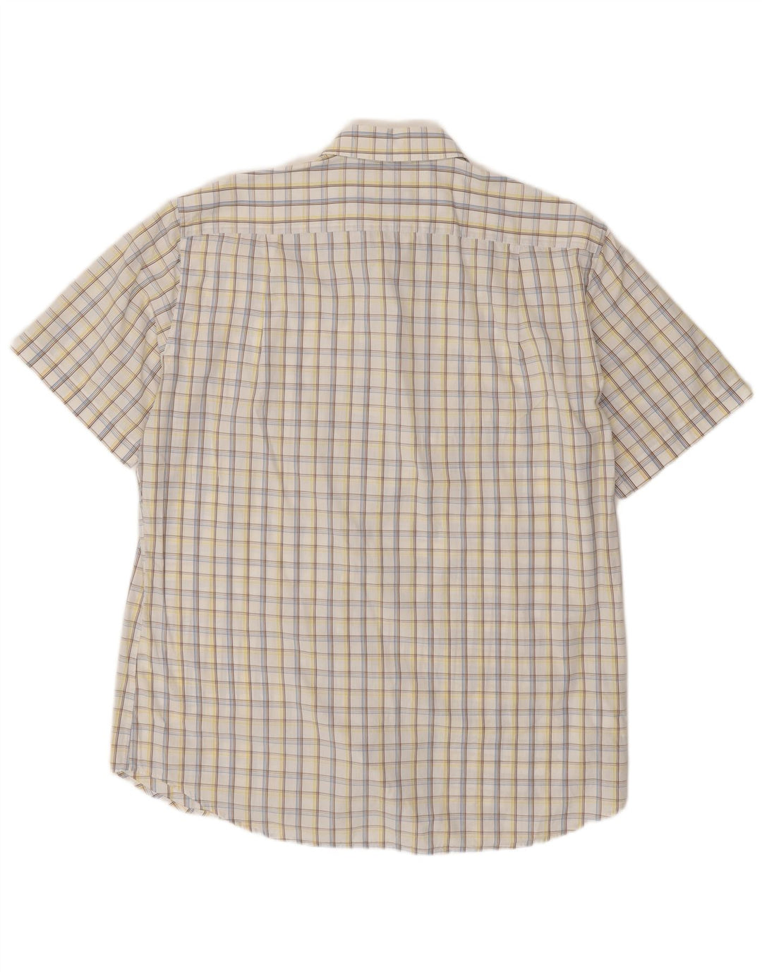 Męska koszula z krótkim rękawem HUGO BOSS, rozmiar 16 1/2 42, duża, biała, bawełniana krata