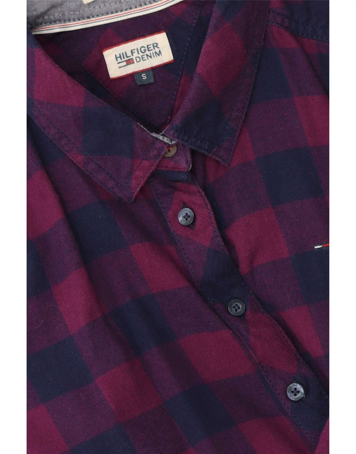 Damska koszula wierzchnia Tommy Hilfiger UK 10 w małą fioletową kratkę