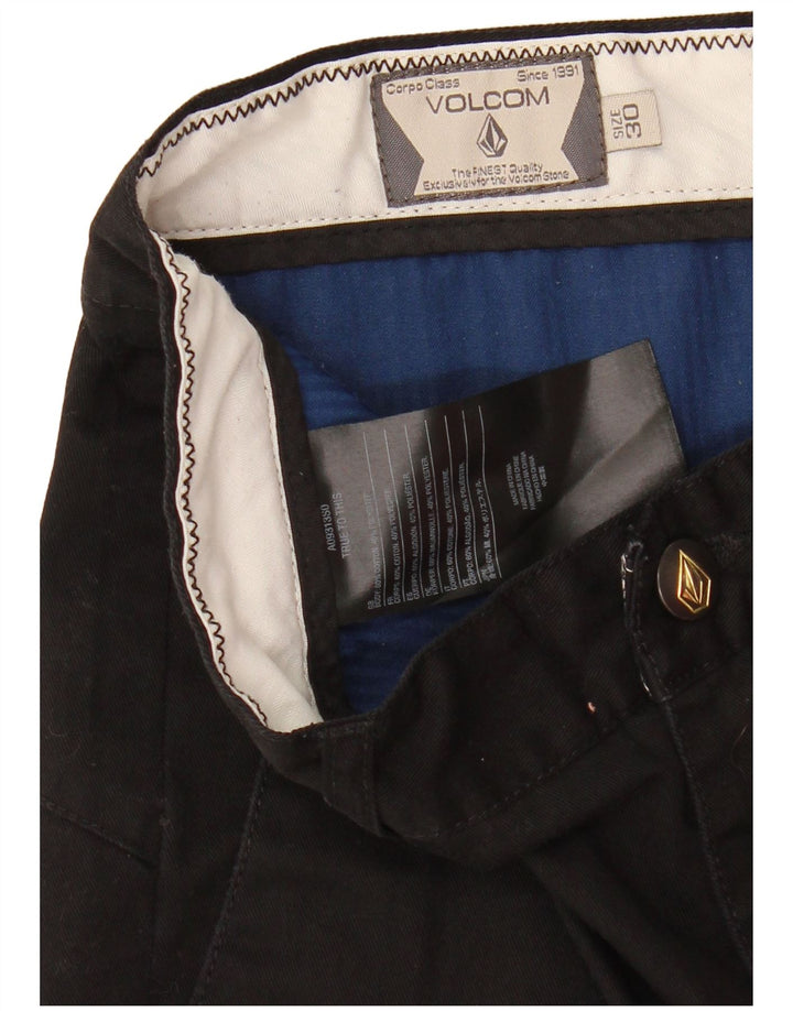 Męskie spodenki chino Volcom W30, średnia czarna bawełna