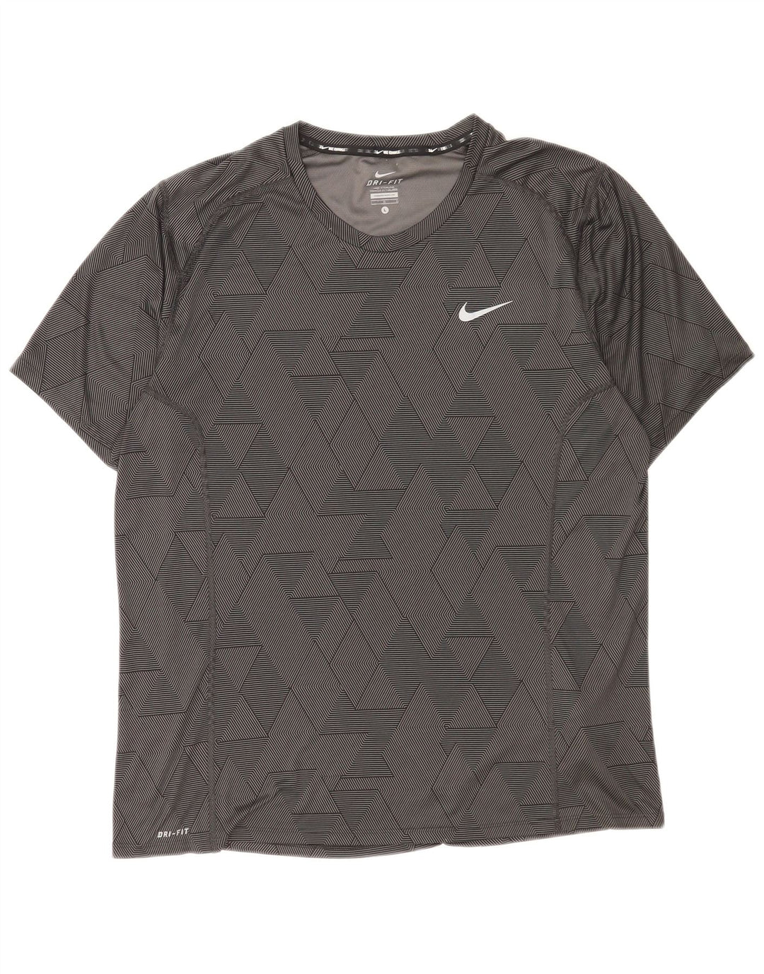 Męski T-shirt Nike Dri Fit, duży, czarny, geometryczny poliester