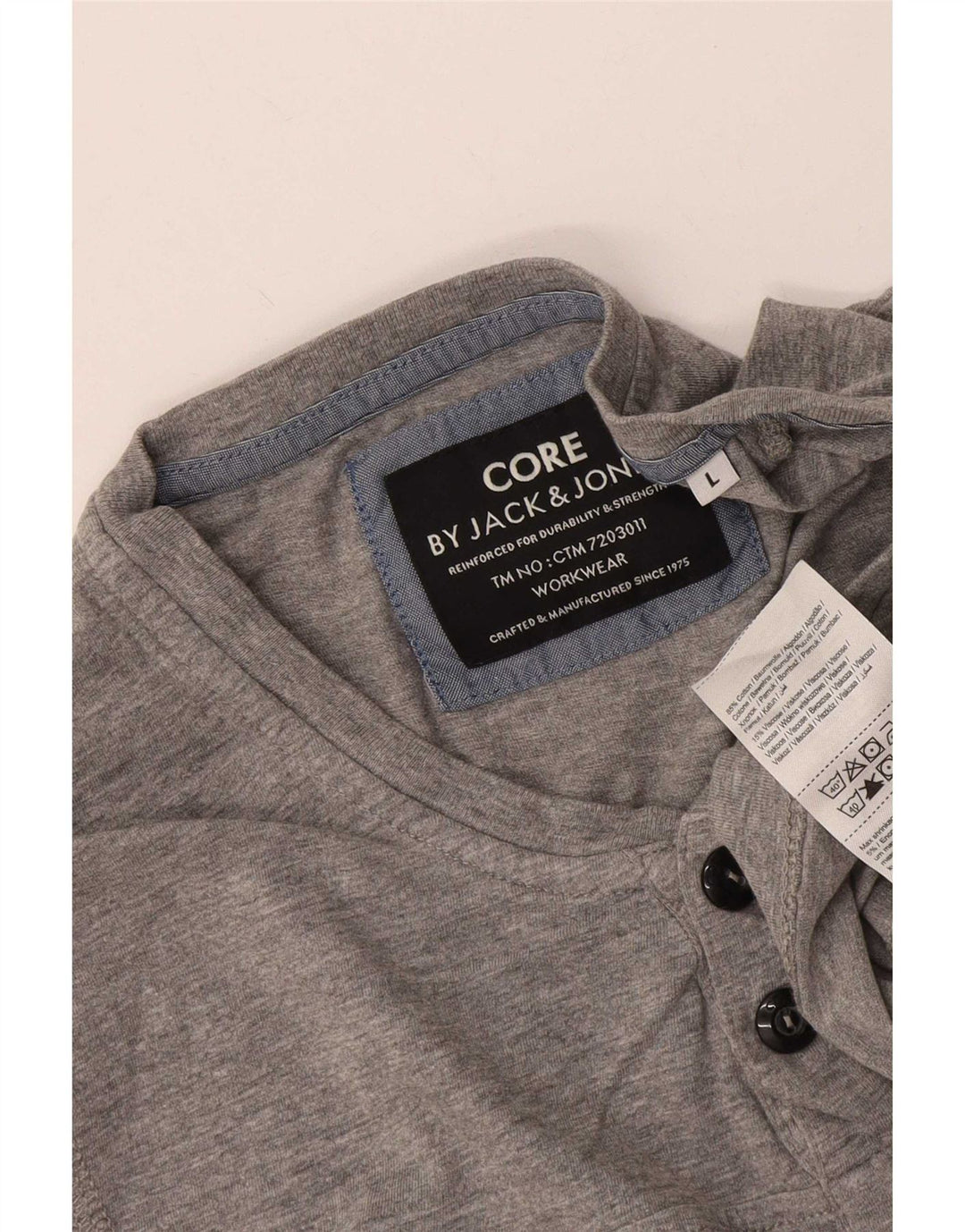 Męski top Jack & Jones z długim rękawem, duży, szary, z bawełny w cętki