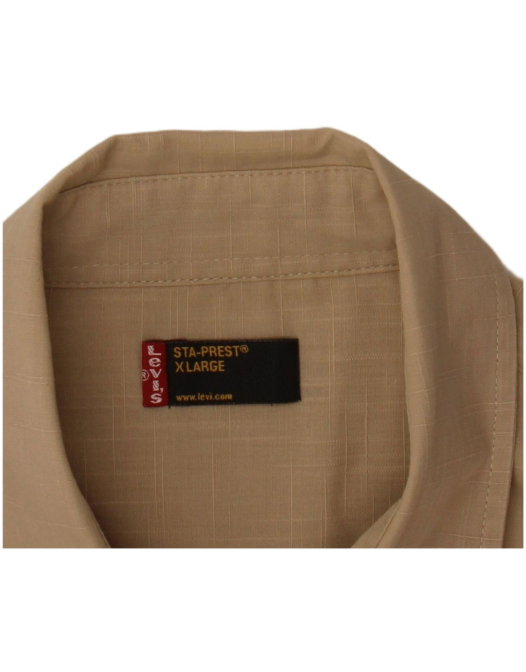 Damska koszulka z krótkim rękawem Levi's Sta-Prest UK 18 XL w beżową kratkę