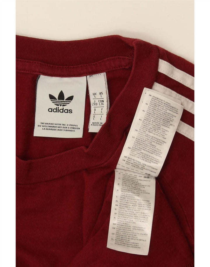 Adidas Męska Koszulka Top Duża Czerwona Bawełna