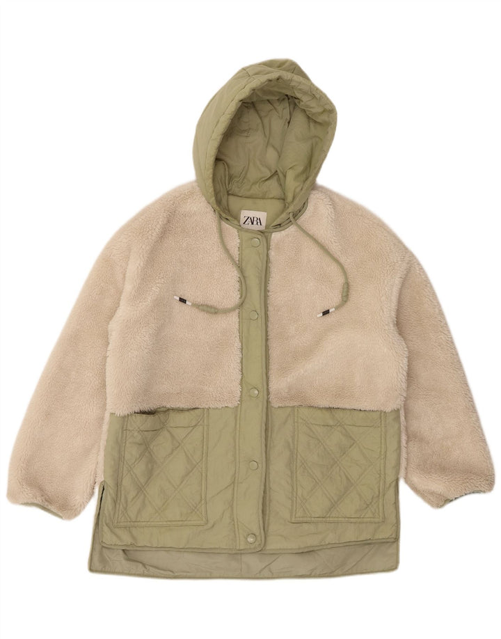 Damska kurtka wiatrówka Zara Oversized z kapturem UK 10 Small Beige