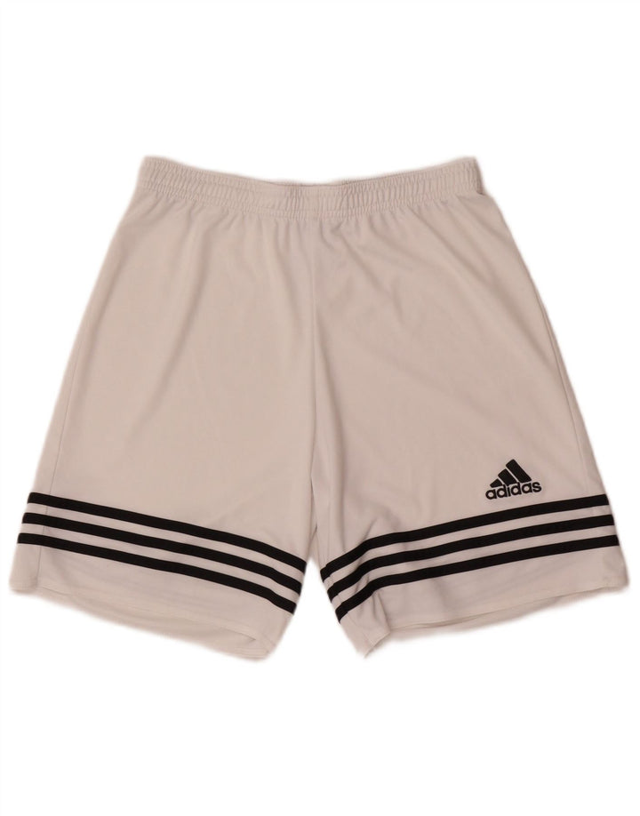 Męskie spodenki sportowe Adidas Climalite, małe, białe, poliestrowe