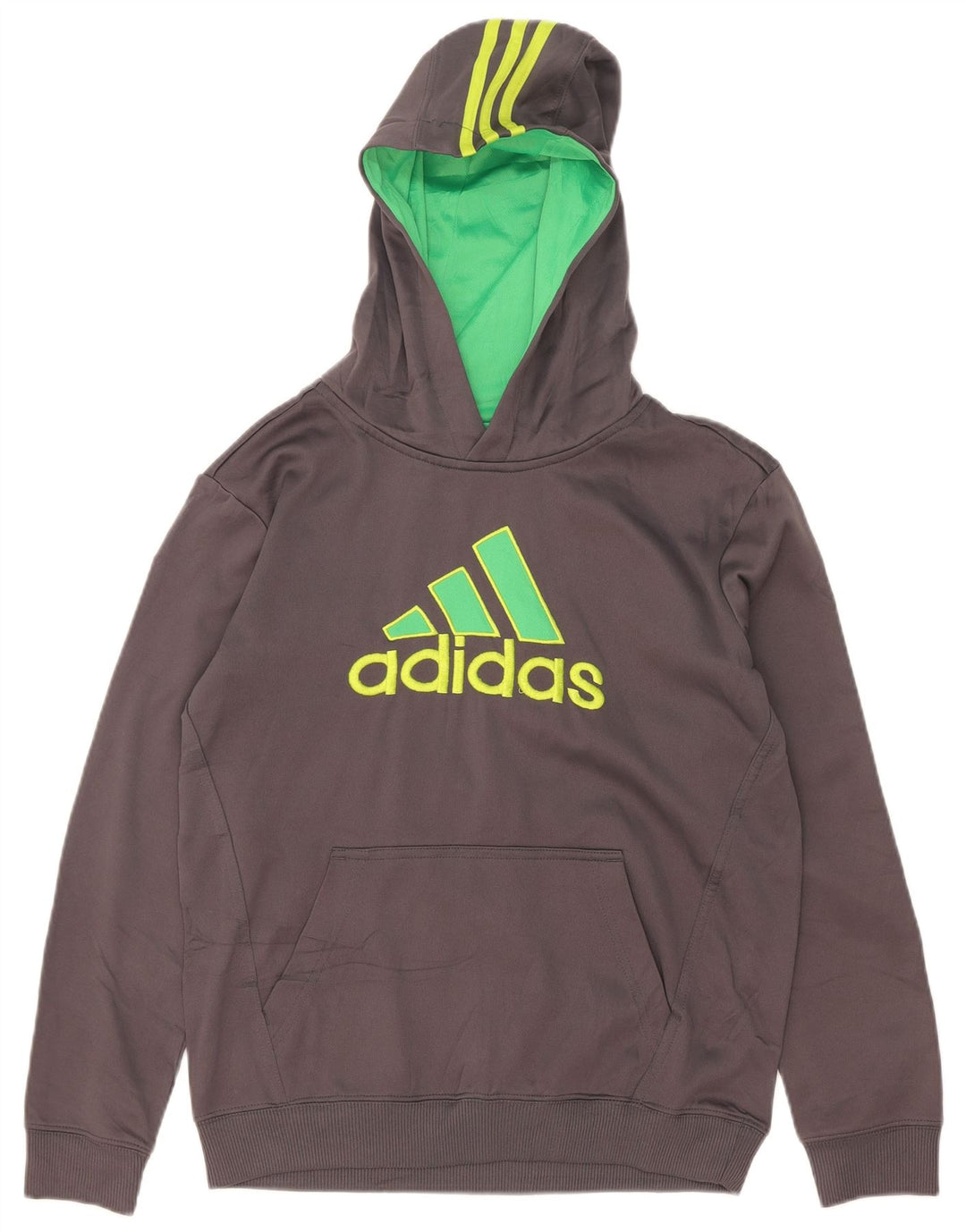 Męska bluza z kapturem Adidas z grafiką, średniej szarości, poliester z blokami kolorów