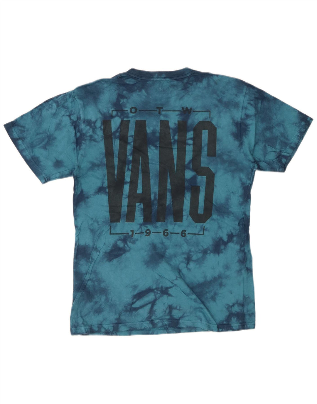Męski T-shirt VANS o klasycznym kroju z grafiką, mały, niebieski Tie Dye, bawełniany