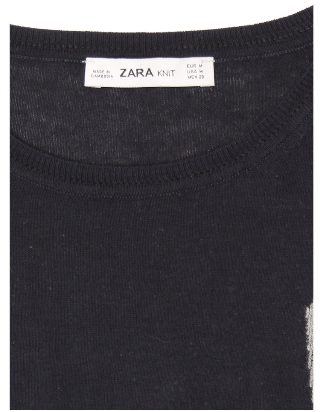Sweter damski Zara z okrągłym dekoltem UK 14, średni czarny, blok kolorów