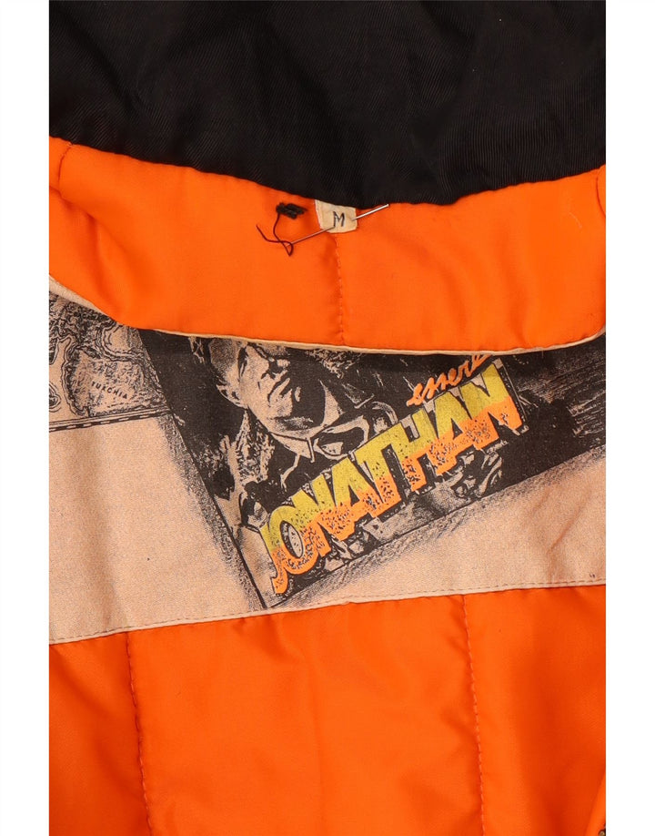 Vintage męska luźna wyściełana kurtka UK 38, średnia czarna