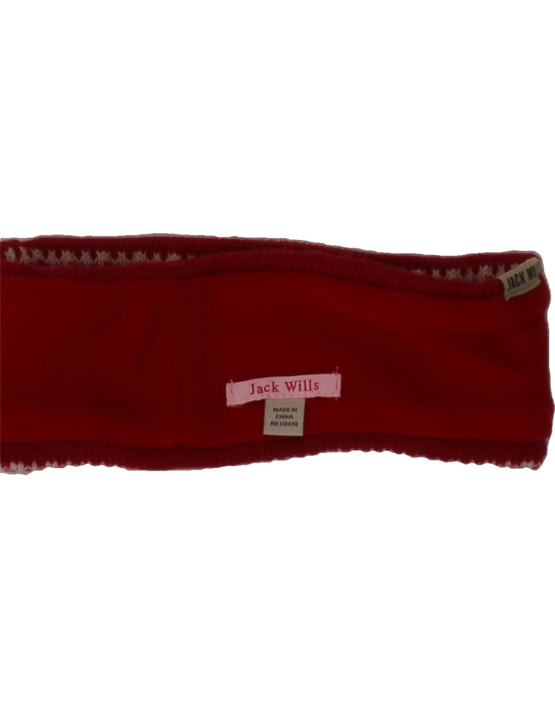 JACK WILLS Womens Graphic Headband Hat One Size Red Vintage Jack Wills and Second-Hand Jack Wills from Messina Hembry 