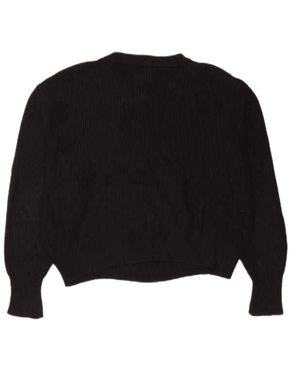 Damski sweter oversize z wycięciem pod szyją Zara UK 14 Średnia czarna wiskoza