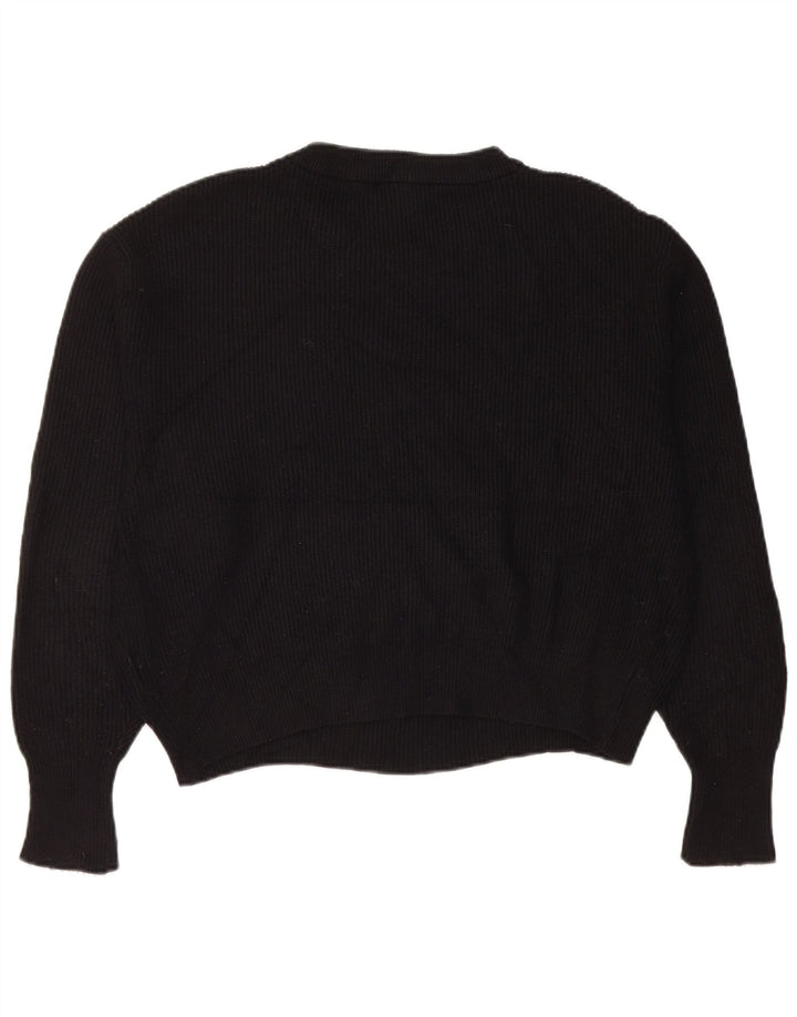 Damski sweter oversize z wycięciem pod szyją Zara UK 14 Średnia czarna wiskoza