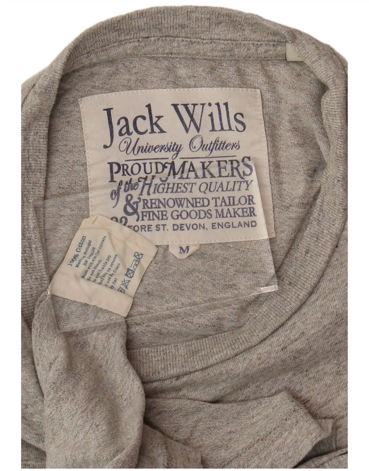 Męski T-shirt z grafiką JACK WILLS Średni szary, bawełniany nakrapiany