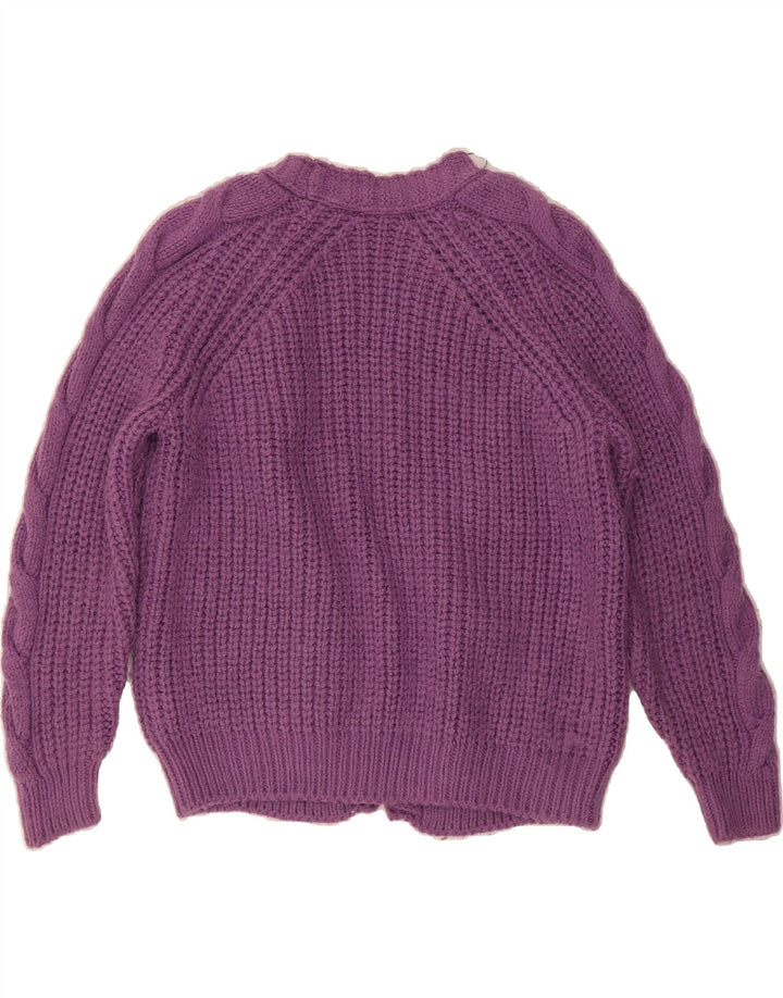 MARKS & SPENCER Womens Oversized Open Cardigan Sweater UK 14 Medium Purple Vintage Marks & Spencer and Second-Hand Marks & Spencer from Messina Hembry 