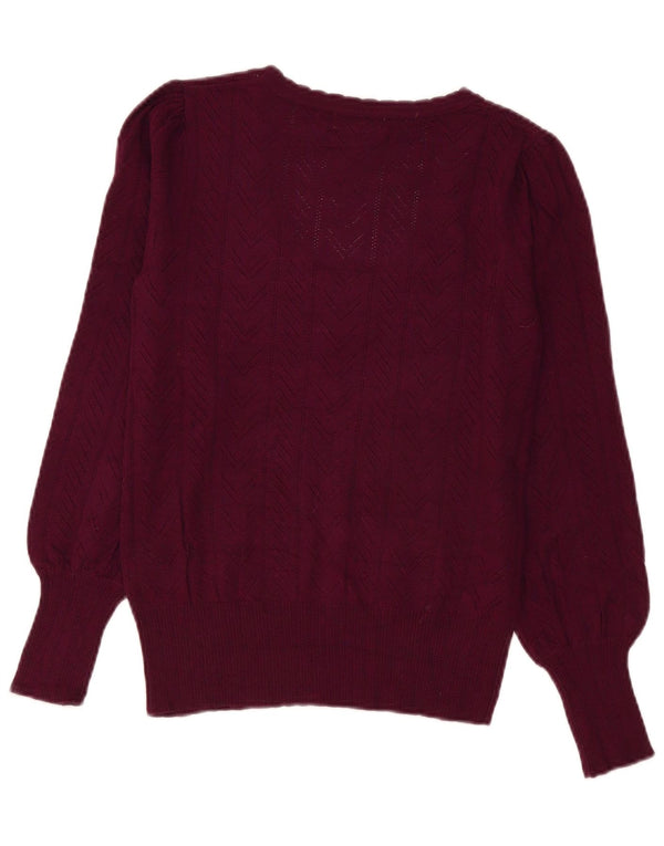 Damski sweter Oasis z dekoltem w łódkę UK 10 Small Burgundowa wiskoza