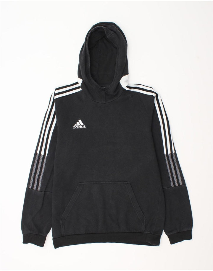 Męska bluza z kapturem Adidas, średnia czarna bawełna