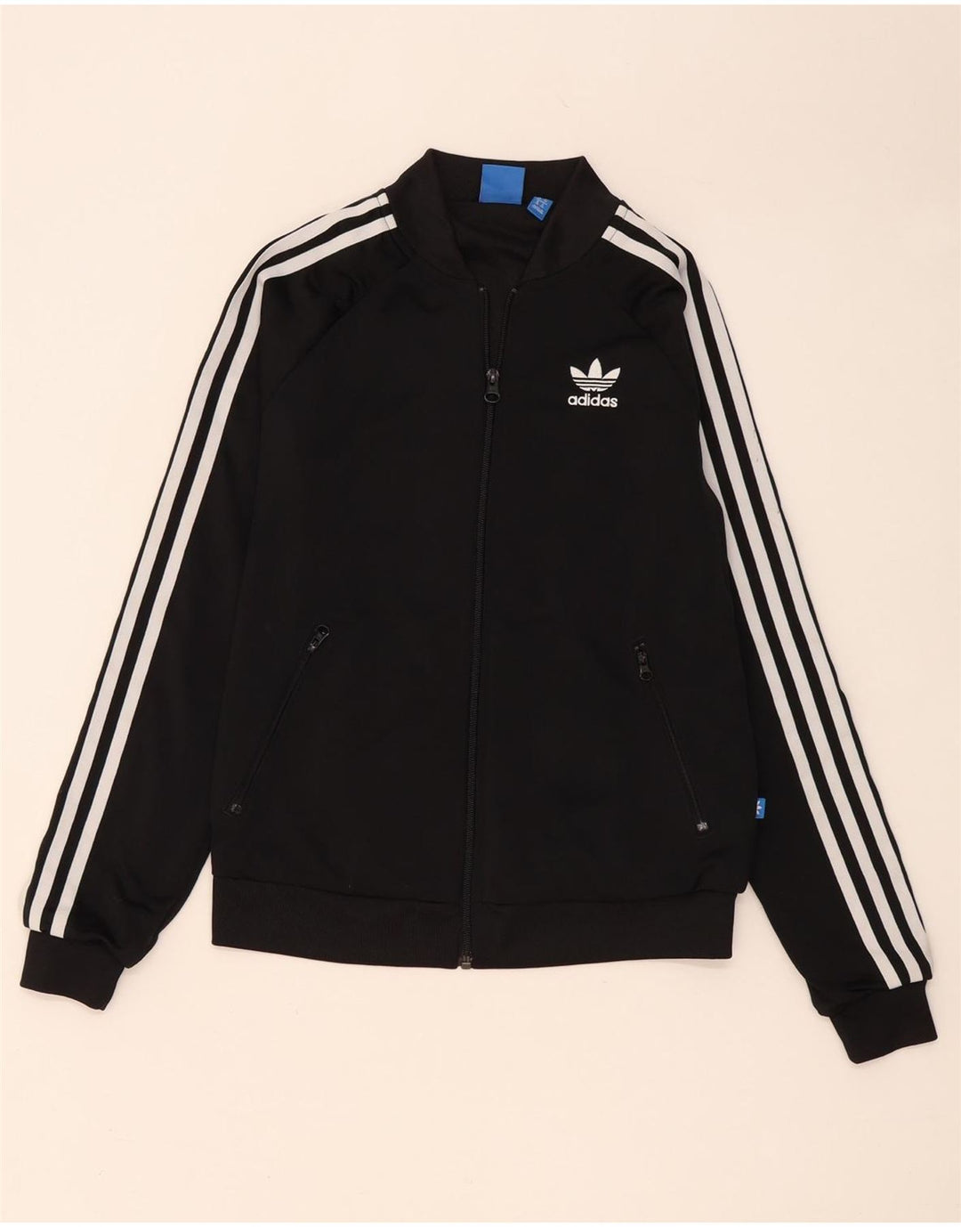 Damska kurtka dresowa Adidas z grafiką, UK 8, mała, czarna, poliester