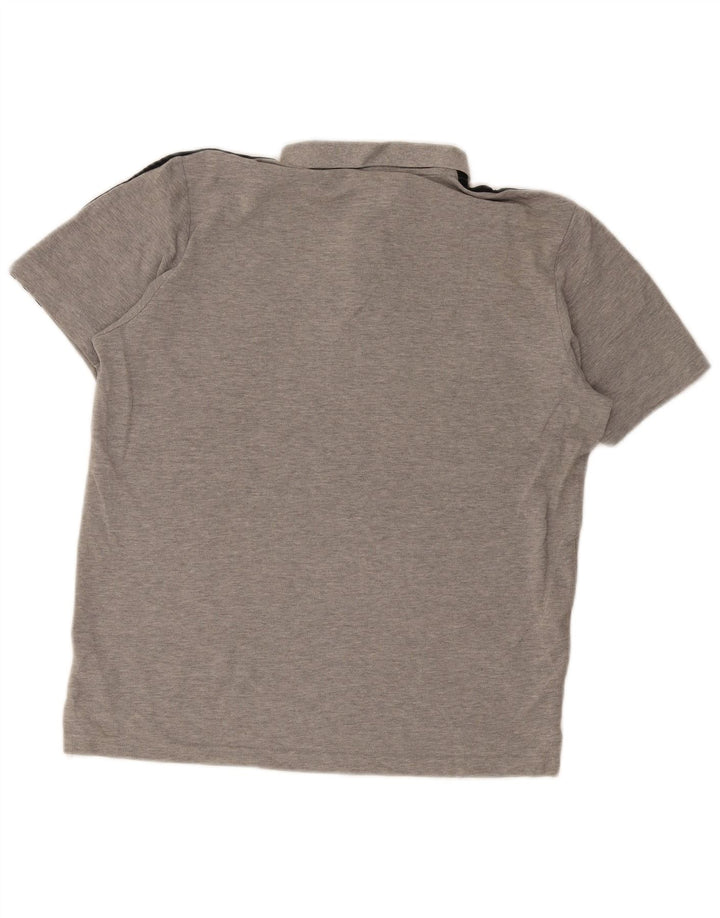 Męska koszulka polo Adidas, mała, szara, nakrapiana bawełna