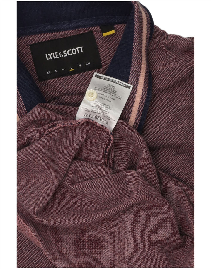 Męska koszulka polo Lyle & Scott, duża, różowa, bawełniana