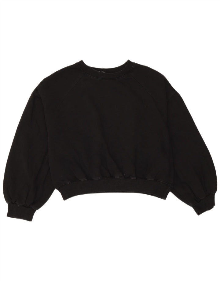 Damska bluza oversize Zara Crop UK 14, średnia czarna bawełna