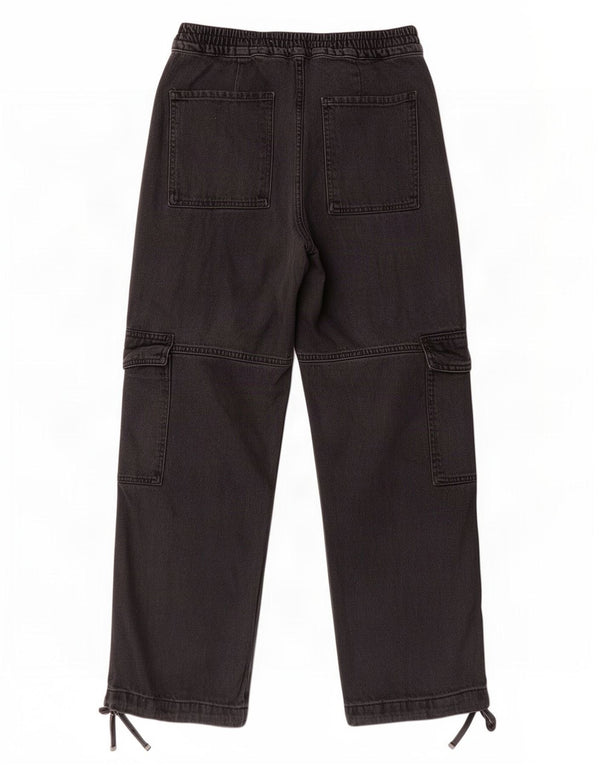 Damskie jeansy z szeroką nogawką Zara Cargo, małe W26 L28, czarne