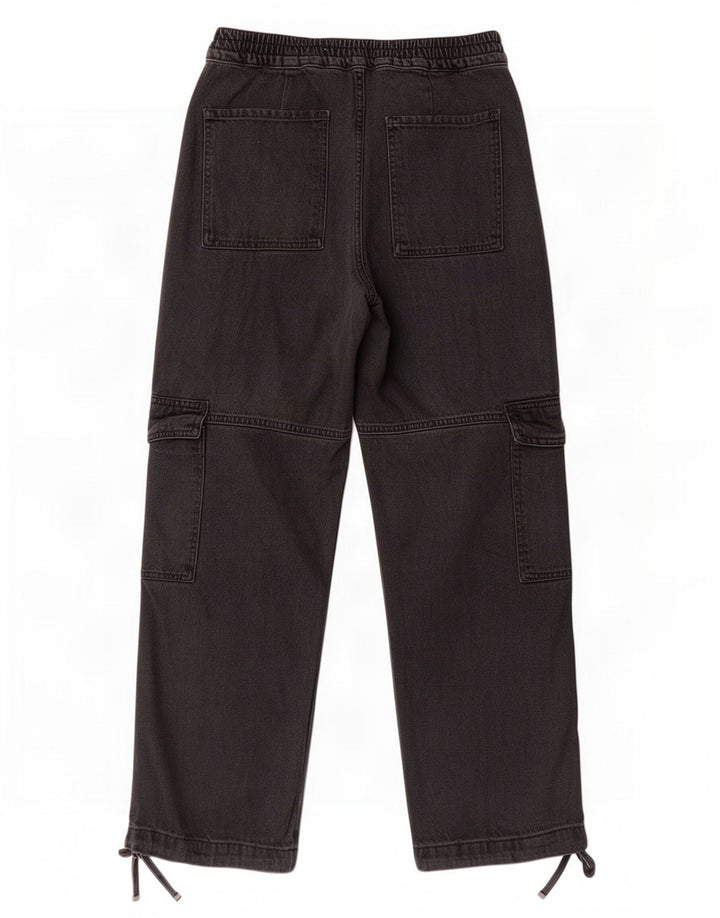 Damskie jeansy z szeroką nogawką Zara Cargo, małe W26 L28, czarne