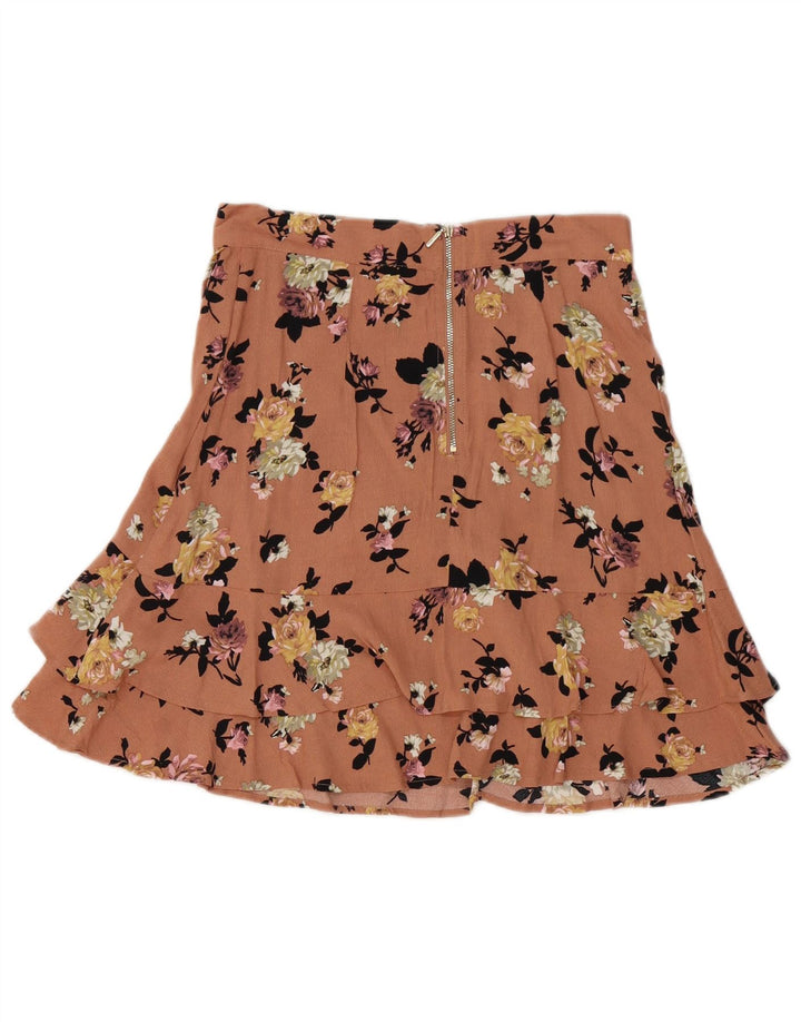 Damska spódniczka mini Oasis UK 8 Small W28 Różowa wiskoza w kwiaty